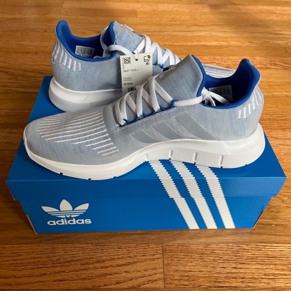 Adidas Swift Run Blue / White Shoes - Picture 2 of 7